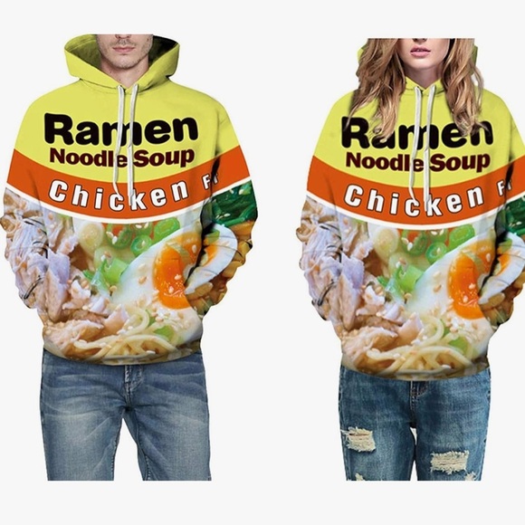 Ramen Noodle Print Men’s Hoodie - Picture 2 of 2